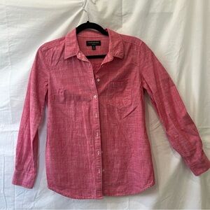 Banana Republic Red Chambray Button Down Shirt Size Small